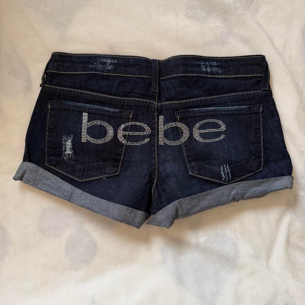 y2k Bebe deadstock low rise denim shorts indie sleeze mcbling glam cyber size 28